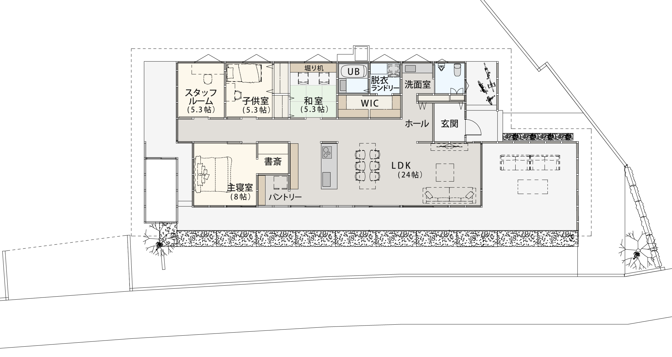 樹の家こころ舎「五感の家」間取り図